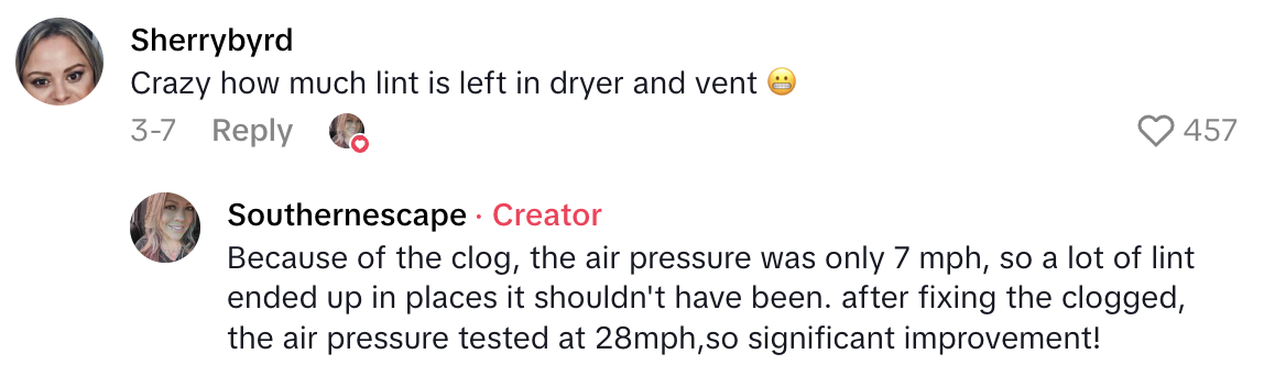 Screenshot 2025 07 06 at 6.16.15 PM A Homeowner Said Her Dryer Repairman Told Her Shes Lucky Her House Didnt Burn Down